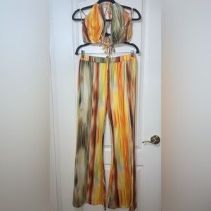 2 pc set. Psychedelic print Pant and top